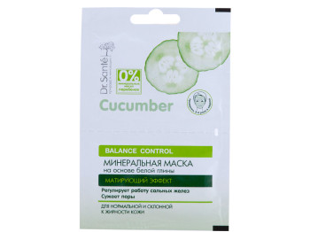 Маска для обличчя мінеральна Dr.Sante "Cucumber Balance Control" 2 сошети по 7мл