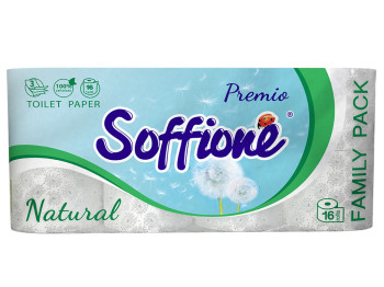 Бумага туалетная Soffione "Natural" трехслойная (цена за упаковку 16 рулонов)