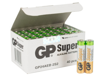 Батарейка алкалінова GP Super Alkaline, 1.5V, AAA, LR03 (ціна за упаковку 40шт, 20 спайок по 2шт)
