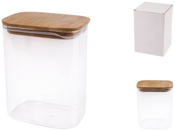 Банка з бамбуковою кришкою Galaxy, 1л, 12,5х8,6х16см