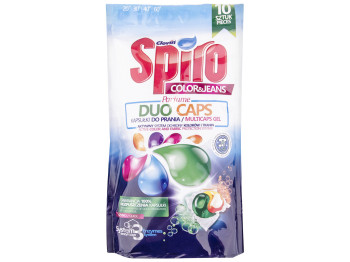 Капсулы для стирки гелевые двухкамерные Spiro Duocaps Color для цветного белья 10х18г