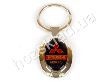 Брелок металлический с силиконовой наклейкой "MITSUBISHI" 84379