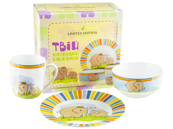 Набір посуду дит. фарфор. Limited Edition "Elephants 1" 3 предмети (чашка, тарілка, супник) 49919