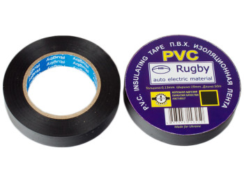 Изолента пвх 50м "Rugby" черная (цена за 1 моток) RUGBY 50m black