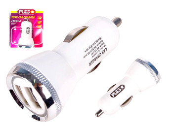 Зарядное устройство, автомобильное PULSO C-2402W (2 USB) 12/24В, 5В, 2,4А