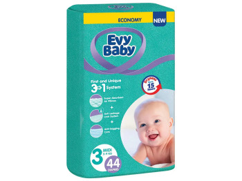Подгузники детские Evy Baby Elastic Twin Midi, размер 3 (5-9кг) 44шт