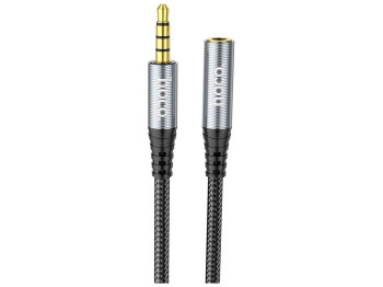 Кабель Aux Hoco UPA20 3.5 audio extension cable 2м Колір Cірий