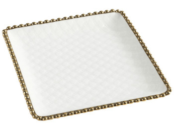 Блюдо Pearl of the Ocean, квадратное, керамика, 25см, цвет белый