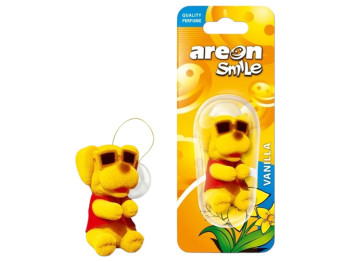Освіжувач повітря Areon Smile Toys Vanilla песик, аромат ваніль, іграшка-підвіска, 75×90×40мм