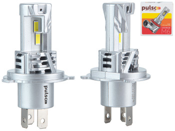 Лампы PULSO LED-chips 7535/9-18v, 2x28w, 6000Lm/6500K, M6-H4 (цена за набор 2шт)