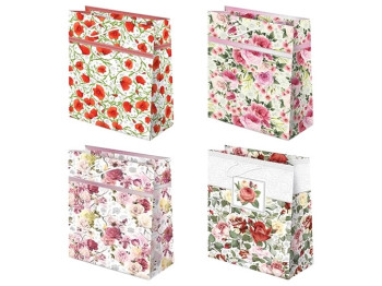 Пакет подарочный бумажный M Flower line 26x32x10см