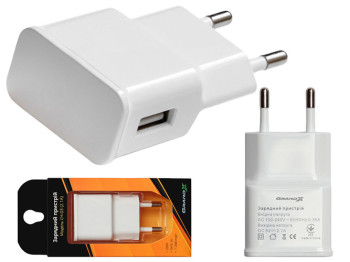 Зарядное устройство Grand-X CH-03W USB 5В 2,1A White с защитой от перегрузки