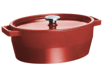 Кастрюля чугунная овальная Pyrex Slow Cook red, 5,8л, 3426470022835