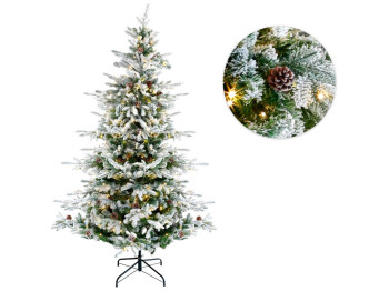Ёлка искусственная Престиж с шишками, 213см, 1581 ветка, 400 LED, свет - тёплый белый