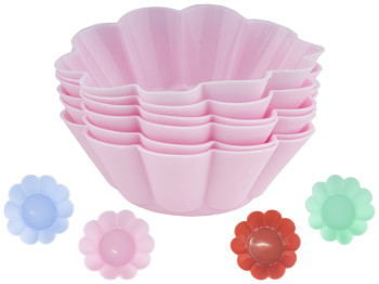 Формочки для кексов силиконовые Stenson 7,5х7,5х2,7см (цена за набор 6шт)