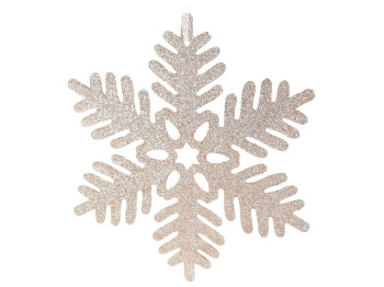 Новорічний декор Сніжинка, колір - шампань, 25см