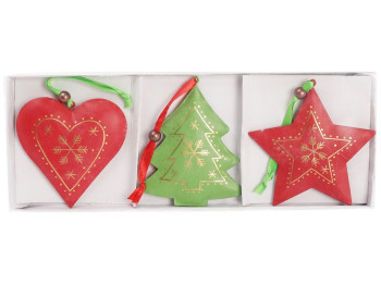 Набір новорічних прикрас, 16см (ціна за набір 3шт)