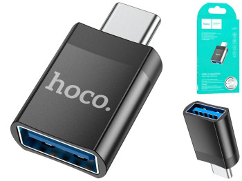 Перехідник Hoco UA17 Type-C male to USB female USB3.0 Колір Чорний