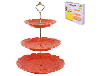 Фруктовница фарфоровая трехярусная Orange rose 7/9/11 (18/23/28см)