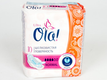 Прокладки "Ola" xxxx ультратонкие для нормальных выделений "Шелковая поверхность"10шт
