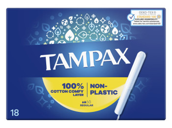 Тампоны Tampax Regular, с аппликатором, 2 капли, 18шт