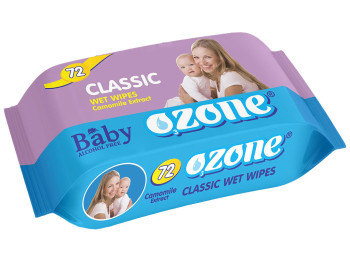 Вологі серветки дитячі "OZONE" "З екстрактом ромашки" 72 шт