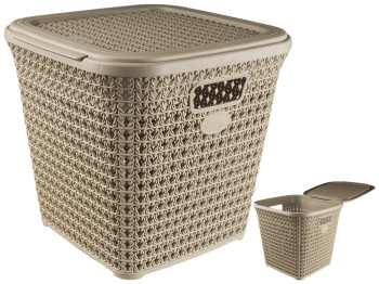 Кошик для білизни з кришкою Rio 29х30х28см 15л (колір кремовий)