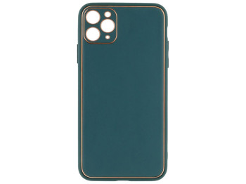 Чехол Leather Gold with Frame without Logo для iPhone 11 Pro Max Цвет 5, Dark Green