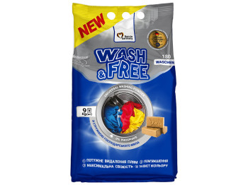 Порошок для прання універсальний Wash&Free, 9кг