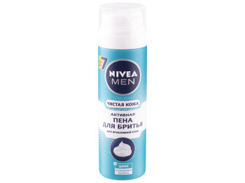 Піна для гоління Nivea men "Чиста шкіра" активна для проблемної шкіри, цинк і саліцил. кислота 200мл