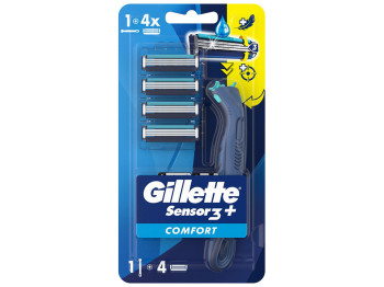 Бритва Gillette Sensor 3+, с 4 сменными картриджами