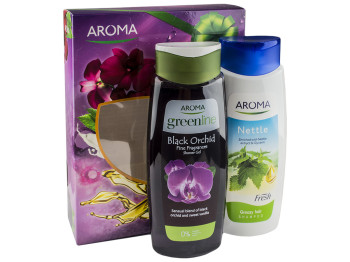 Набор подарочный жен. Aroma (шампунь "Кропива" 400мл+гель для душа "Черная орхидея" 400мл)