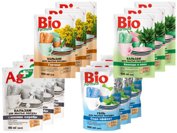 Набір засобів для миття посуду BIO Formula 11+1 12х500мл