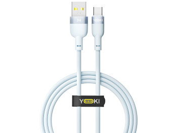 Кабель Yoki Silicone, USB-A - Type-C, 3A, 1,2 м, Блакитний