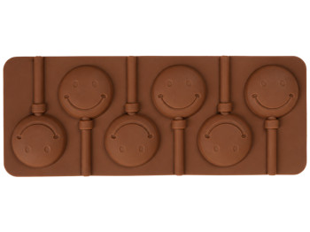 Форма силиконовая для леденцов Смайлик, 6 ячеек, 24,5×9,5×1,5 см