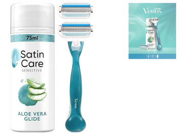 Подарунковий набір Gillette Venus (Бритва+2 картриджа+Satin Care Гель для гоління Sensative, 75мл)