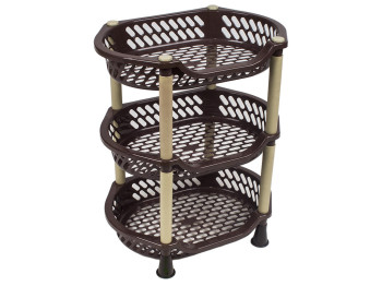 Полка напольная 3 яруса Эконом (цвет - коричневый) Efe plastics 30х41х50см