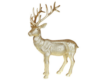Новогодняя декоративная фигура Олень, цвет - золотой глиттер, 76см
