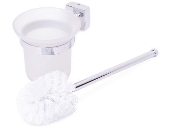 Ерш для туалета со стеклянной подставкой Besser стальное крепление 11,5х15х32см