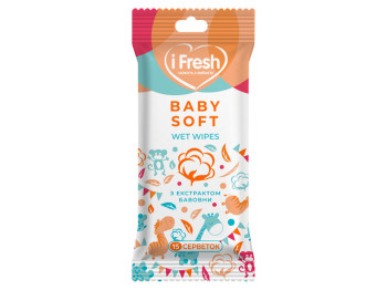 Влажные салфетки детские с экстрактом хлопка iFresh 15шт