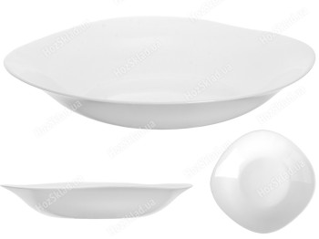 Тарелка суповая Белая стеклокерамическая квадратная 22х22см 500мл