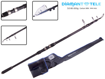 Спінінг телекарп Sam's Fish Diamant карбон, 4 кільця, 4 секції 80-200г 3м