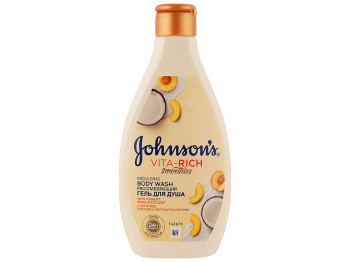 Гель для душа Johnson's Vita-Rich Смузи, с йогуртом, кокосом и экстрактом персика, 250мл