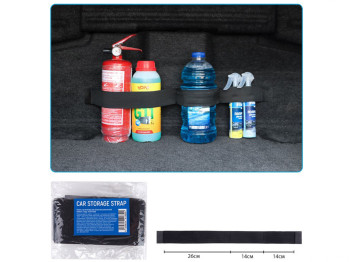 Ремень-органайзер Vitol, для багажника, эластичный, липучка, 3 отделения, 5×60см, цвет черный