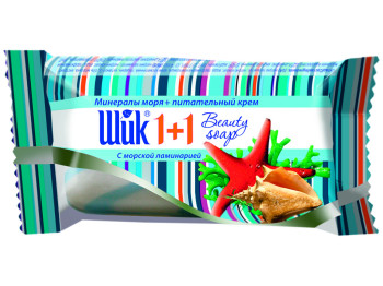 Мило туалетне ШИК 1+1 Beauty Мінерали моря+живильний крем екопак, 90г