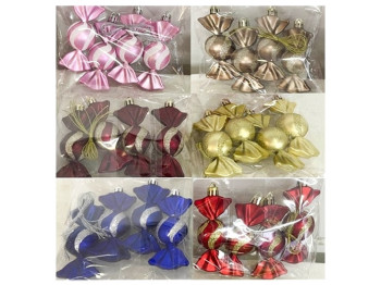 Ялинкові іграшки Candy, 8,5см (ціна за набір 4шт)