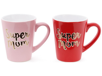 Чашка Super Mom, 340мл, 2 цвета микс