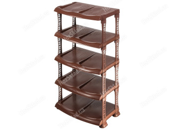 Полка для обуви R plastic Люкс, коричневая, 5 секций, 16501