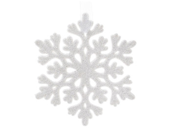 Ялинкова прикраса Сніжинка 9см, колір - білий