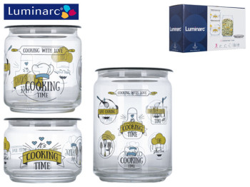 Набор банок Luminarc Plano Cooking Time 3 предмета (500мл, 750мл, 1л) 94014
